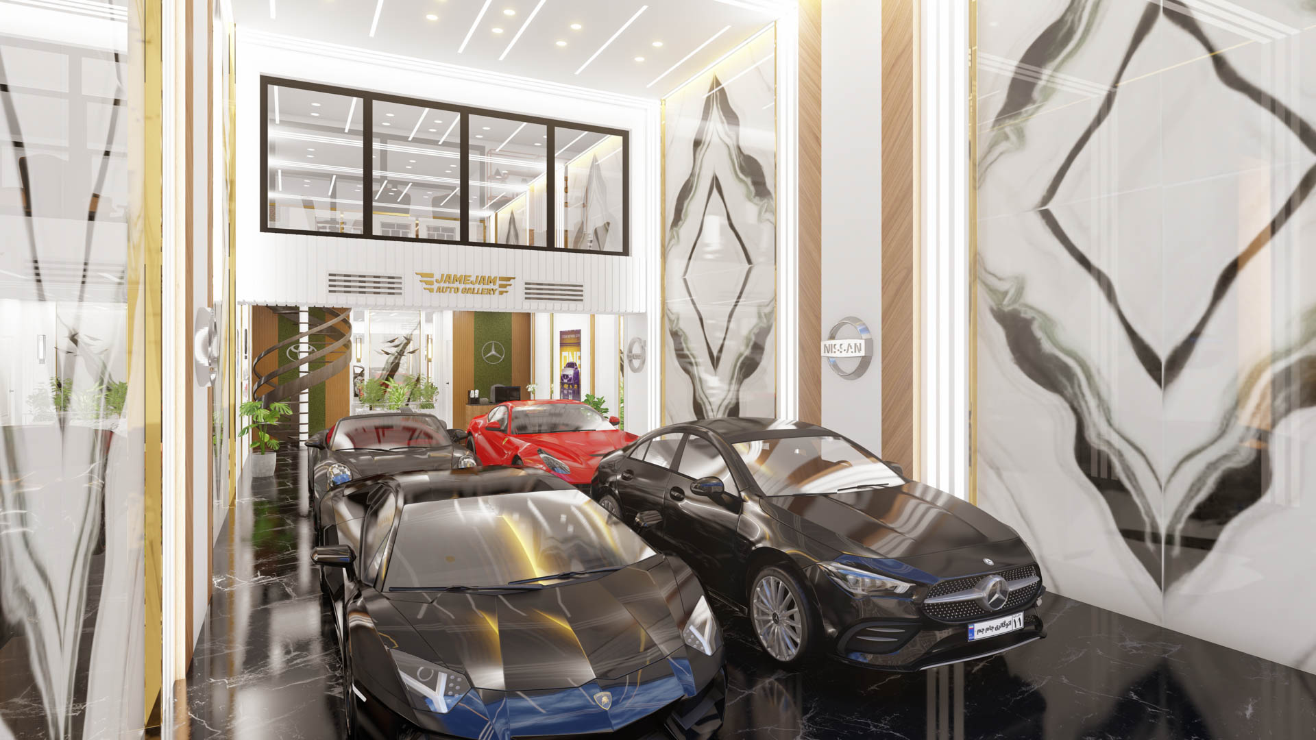 Auto gallery interior design 3D visualization – damavand august 2022