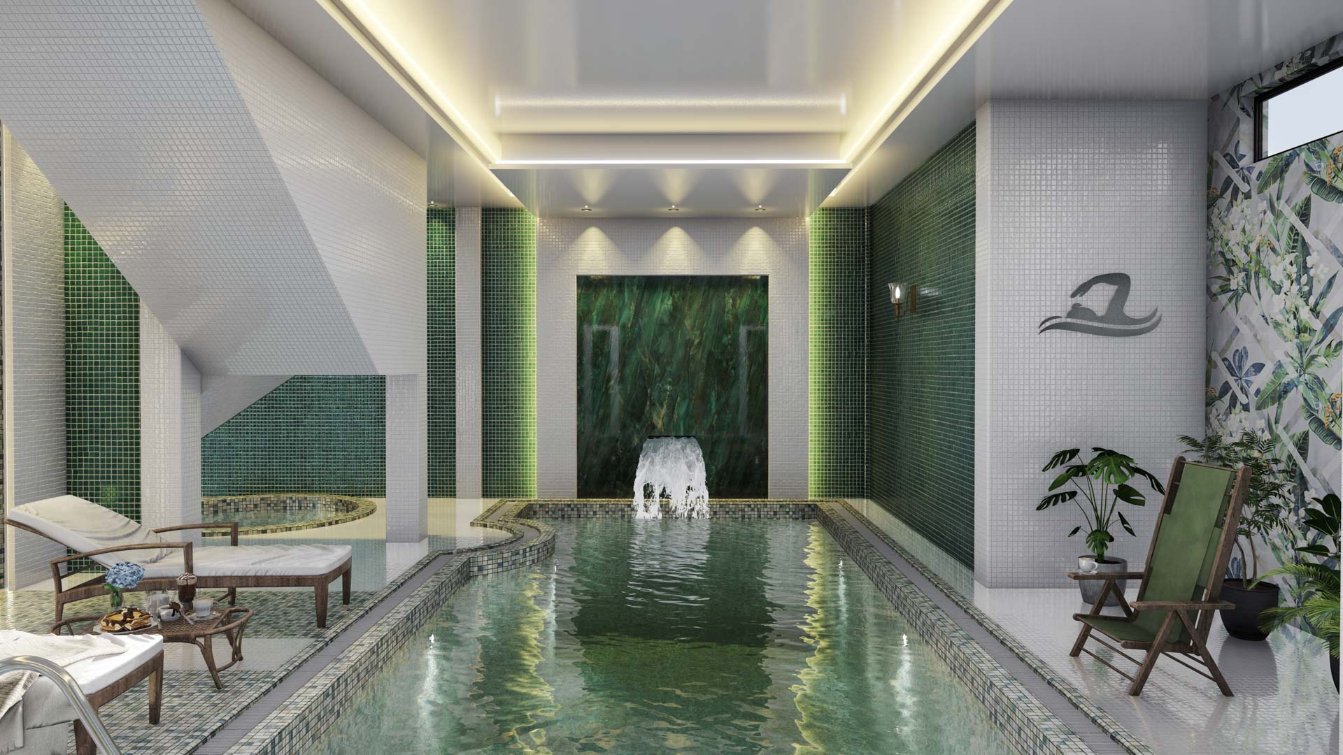 Modern villa pool design 3D visualization – damavand august 2022