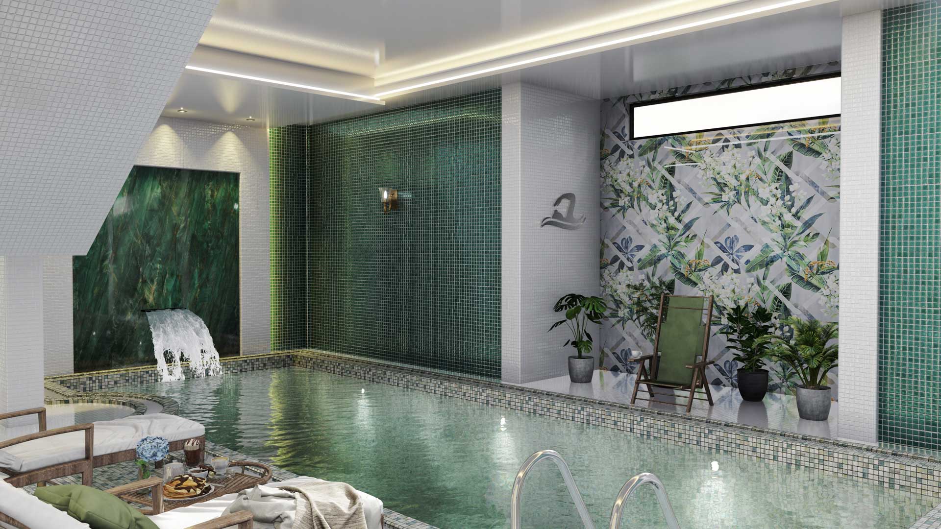 Modern villa pool design 3D visualization – lumion render - damavand august 2022