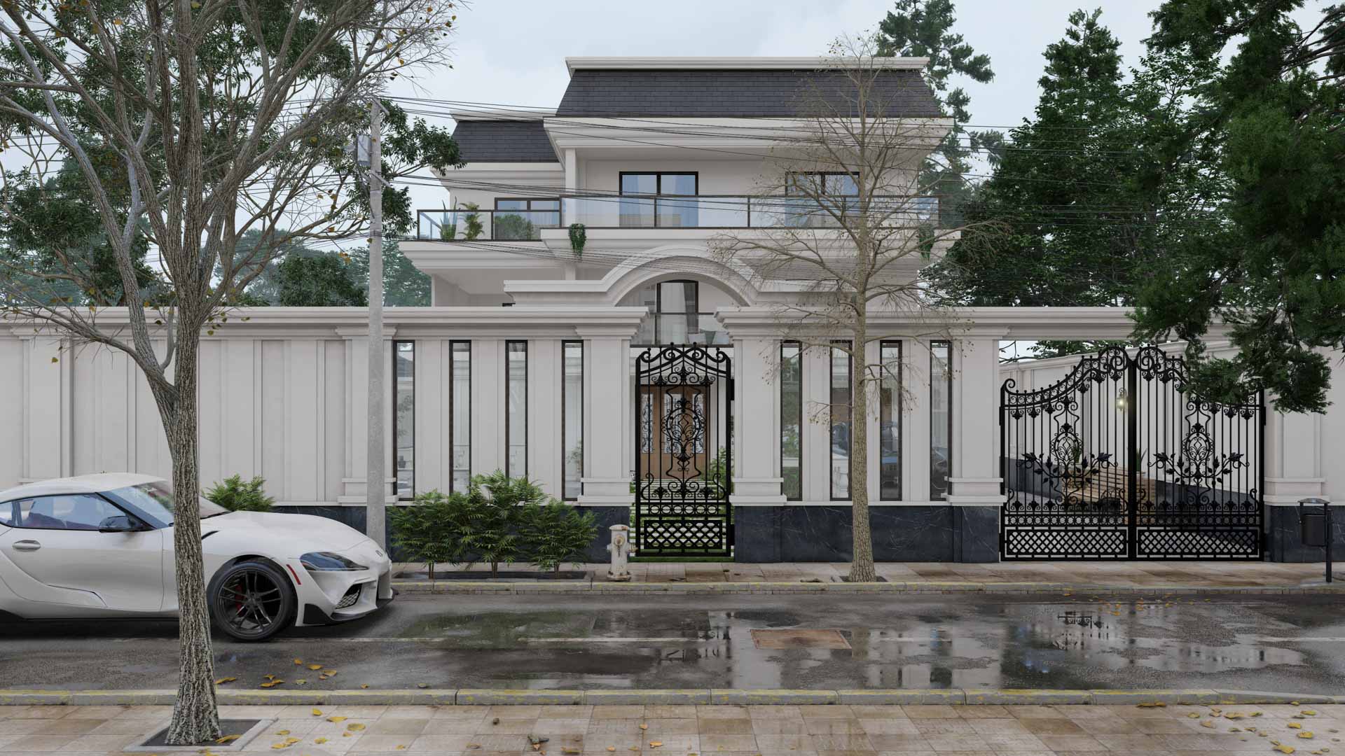 Neoclassic exterior design 3D visualization – lumion render - damavand december 2022