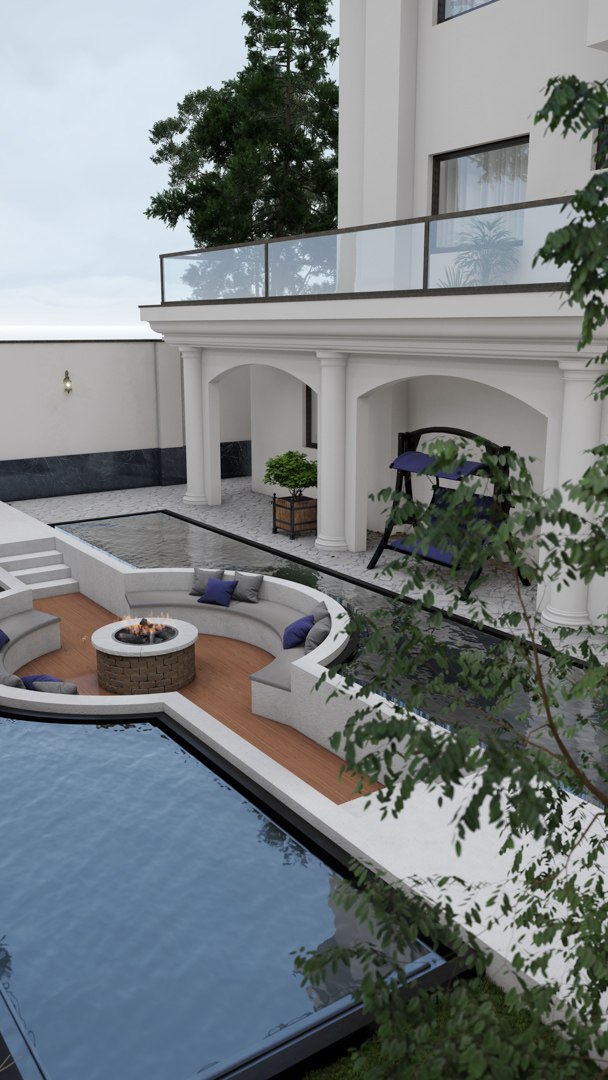 Neoclassic exterior design 3D visualization – lumion render - damavand december 2022