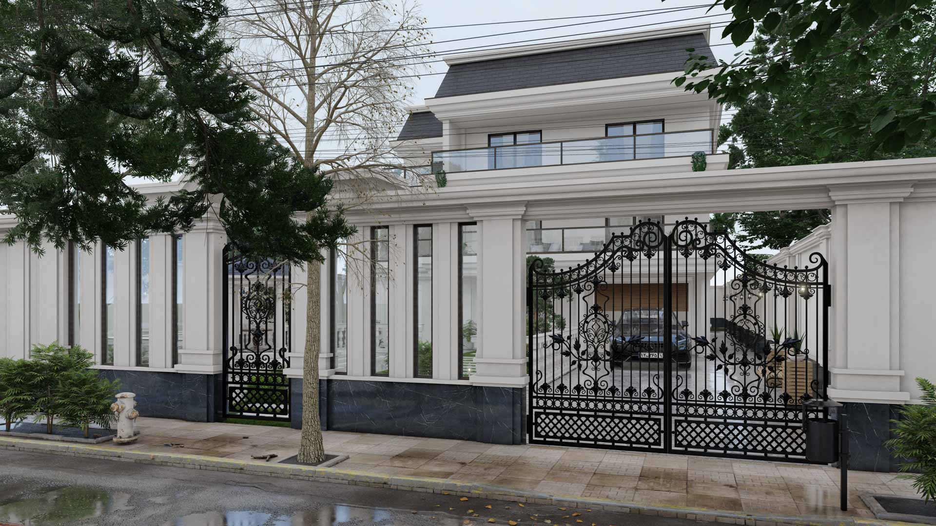 Neoclassic exterior design 3D visualization – lumion render - damavand december 2022