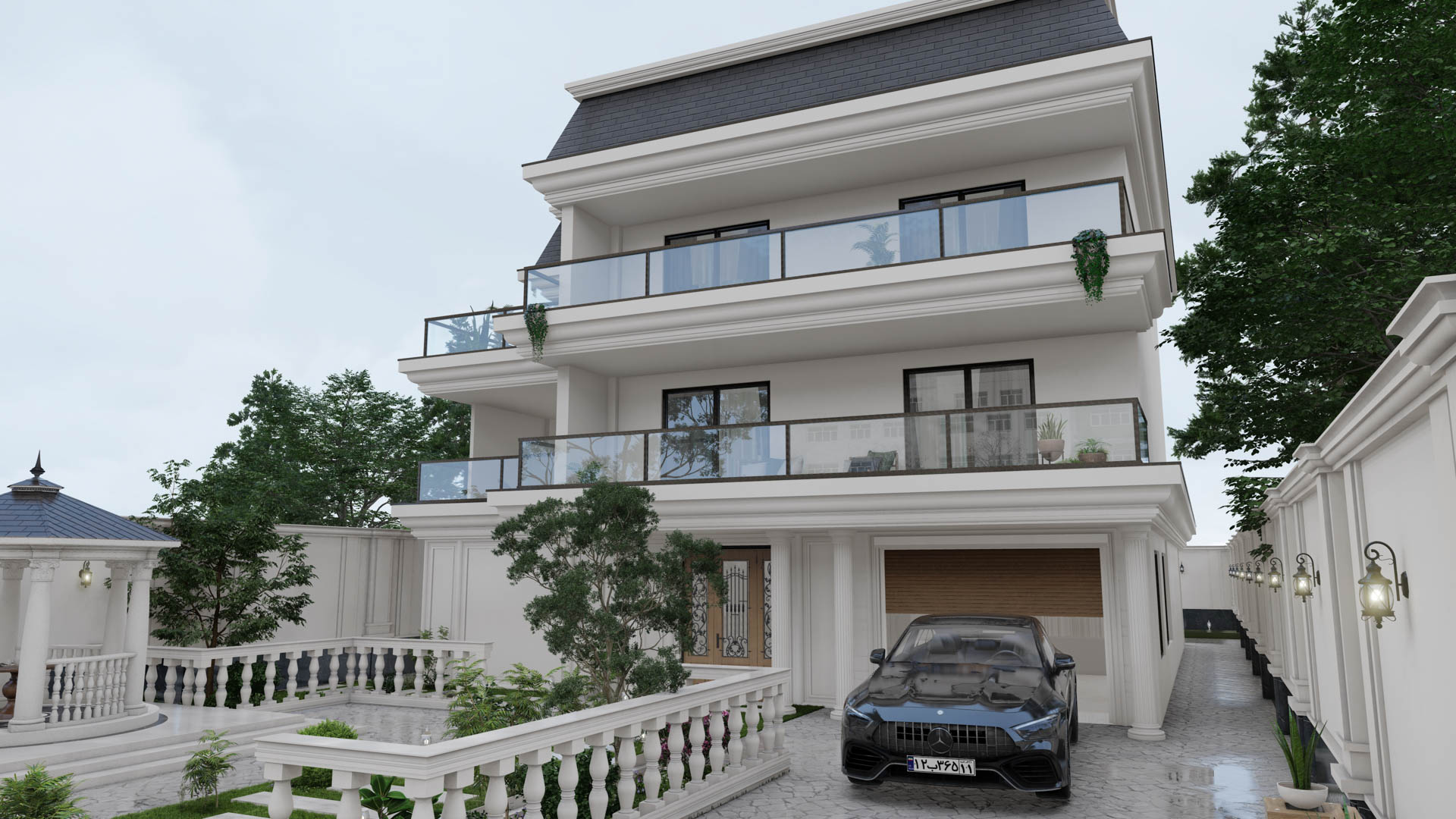 Neoclassic exterior design 3D visualization – lumion render - damavand december 2022