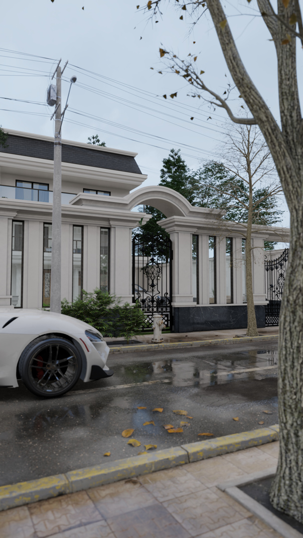 Neoclassic exterior design 3D visualization – lumion render - damavand december 2022