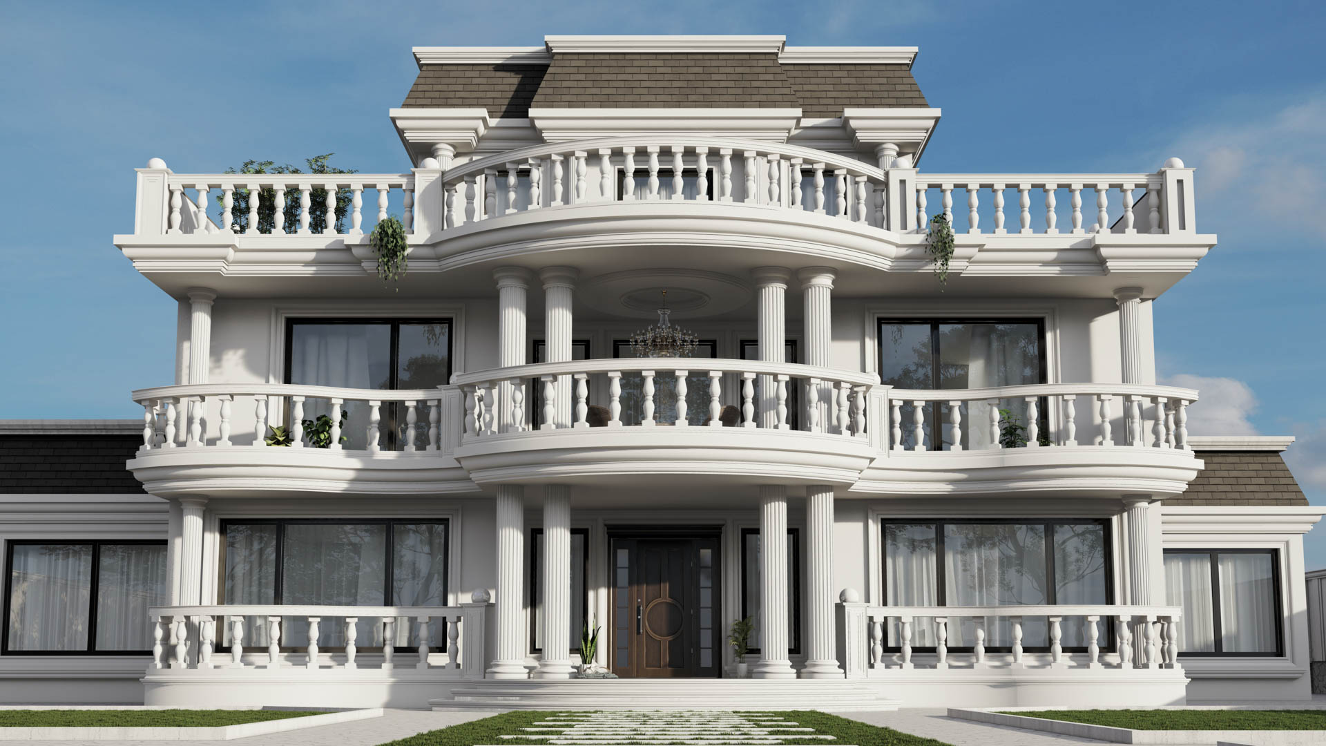 Classic exterior design 3D visualization – lumion render - sarvelat january 2023